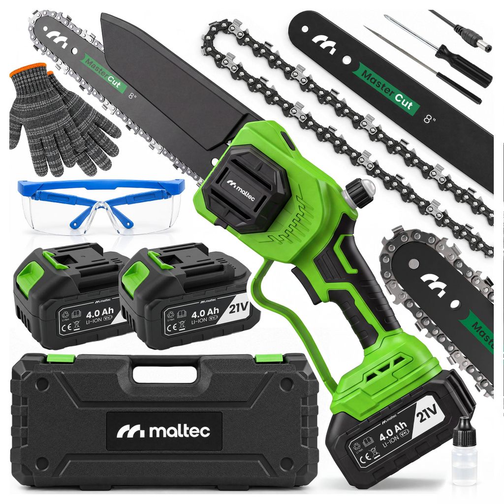 MalTec mini řetězová pila s 2 bateriemi, pila na větve, Obrázek produktu 