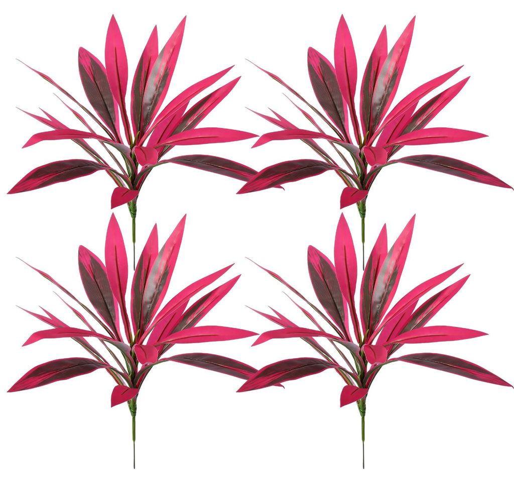 Große, realistische künstliche Drachenblutfarn-Pflanze mit rosa/violetten Blättern, UV-beständig, für den Außenbereich geeignet, z. B. für G...