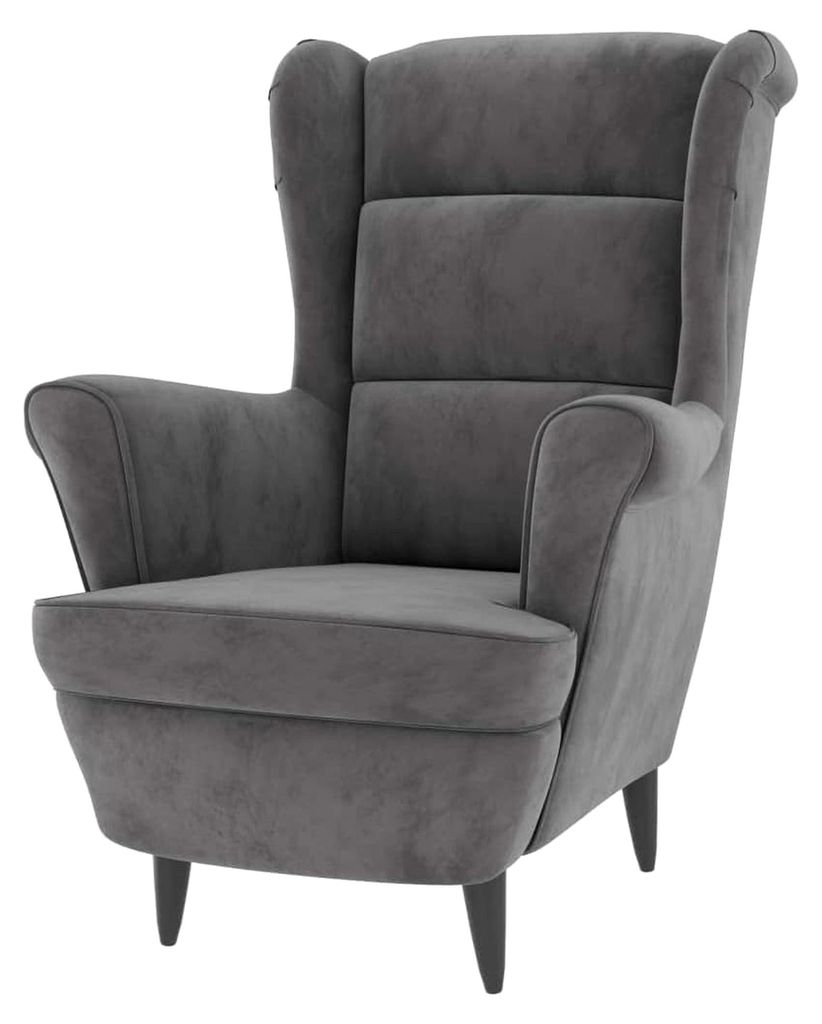 Ohrensessel Loungesessel Fernsehsessel Relaxsessel Wohnzimmersessel Moderner Bequemer Armsessel Polstersessel Lounge Hellgrau Samt