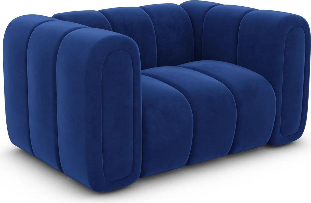Samtstoff Sessel Amoria Königsblau