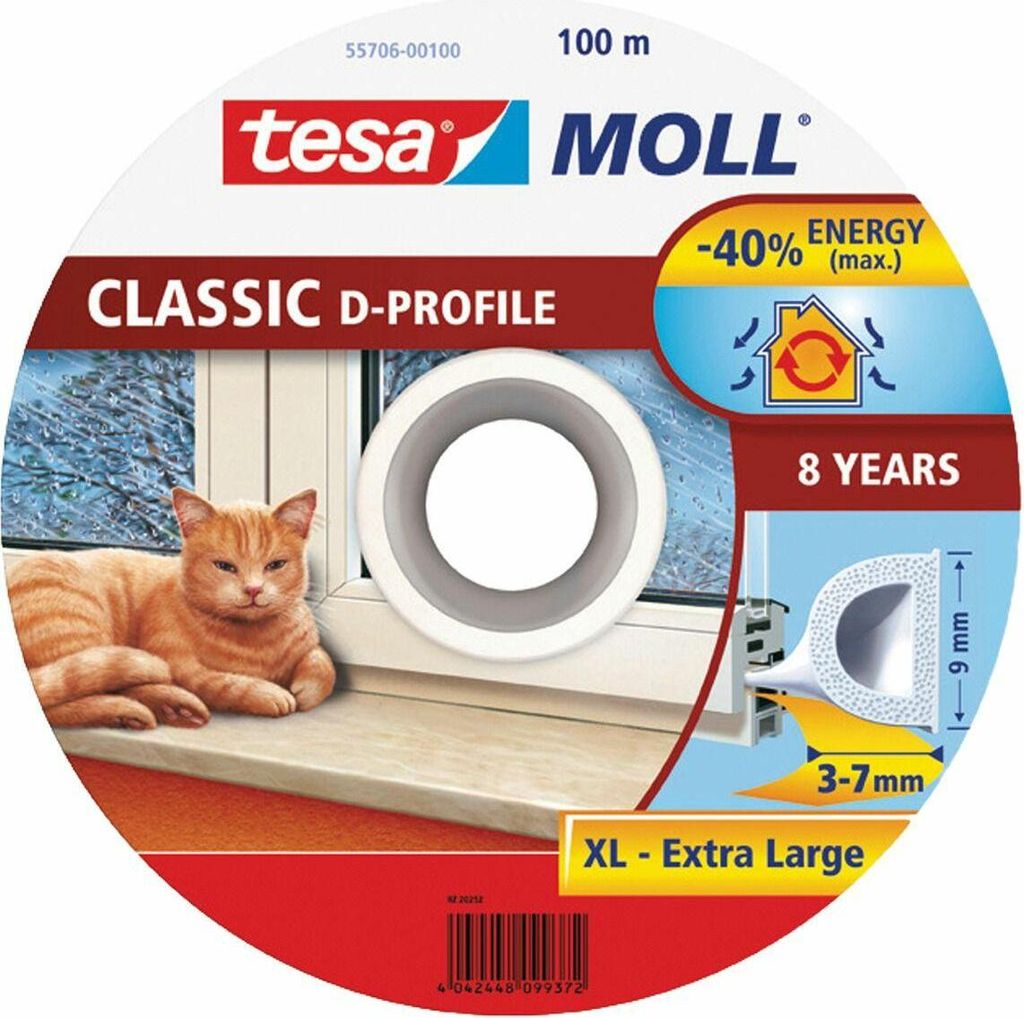 TESA Selbstklebende Gummidichtung für Fenster und Türen, Produktbild 