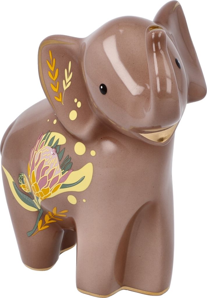 Goebel Figur Kiombo, Elephant, Elefantenfigur, Elefanten Figur, Dekofigur, Porzellan, Braun, 70001031