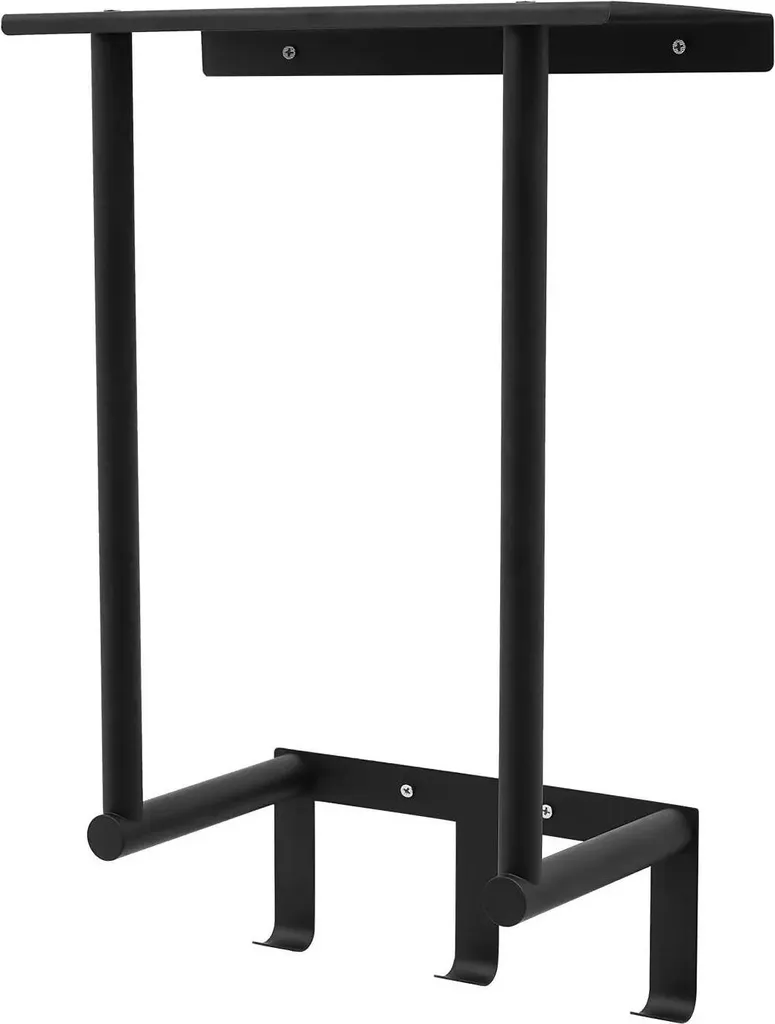 Portasciugamani, acciaio inox, design a parete, nero