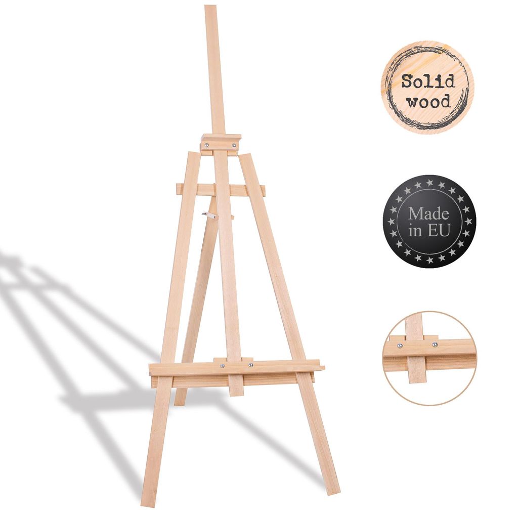 Springos Staffelei Standstaffelei Buchenholz Dreifuß 175 cm höhenverstellbar
