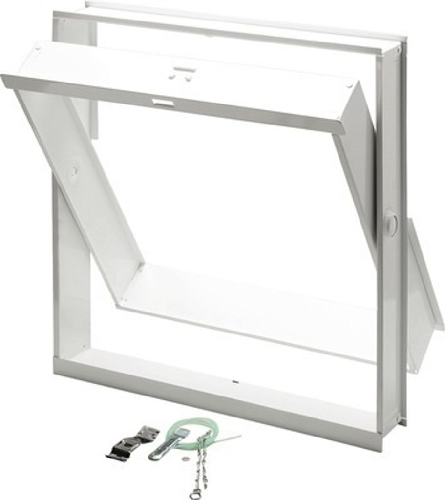 Lüftungsflügel Stahlblech weiß RAL 9016 für Glasbausteine 490 mm x 490 mm