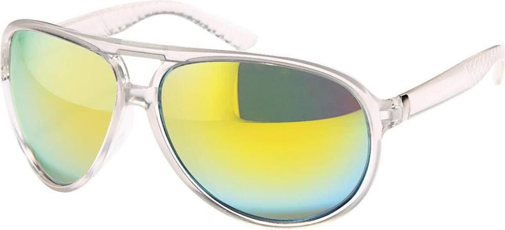 Gil Damen Sonnenbrille Runde Designer 80er Piloten Urlaub Sommer Strand Brille 30419 Grün Weiß