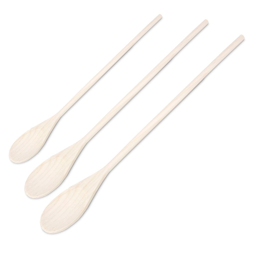 Excellent Houseware 3er Set Kochlöffel, Holz, 25/30/35 cm, braun