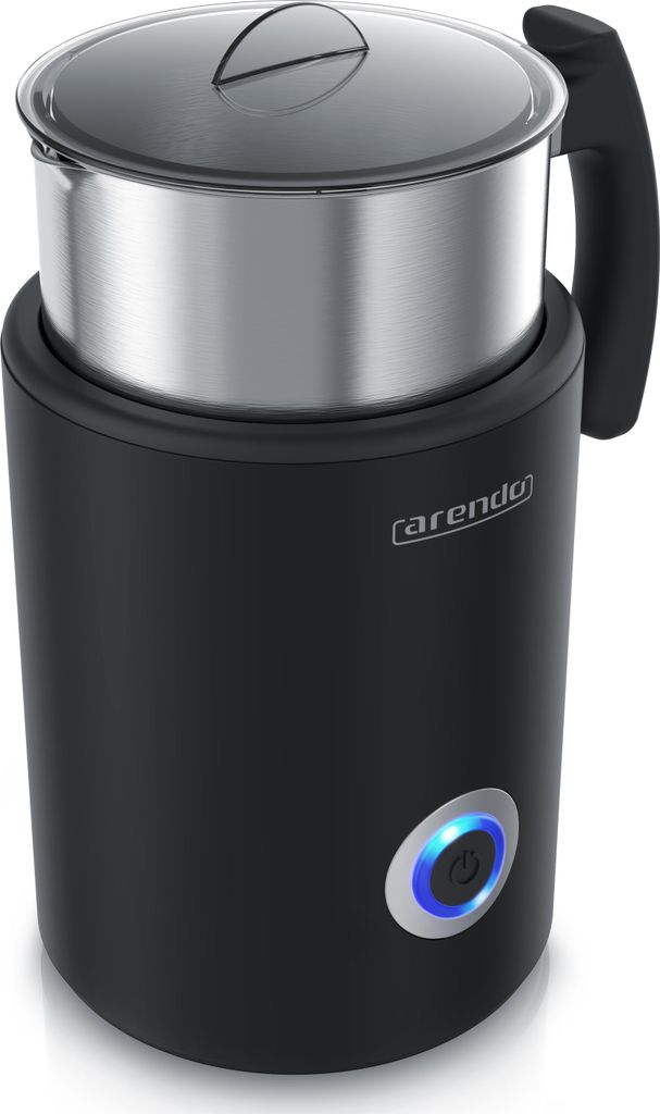 Arendo Milchaufschäumer elektrisch Induktion 3in1 , warm & kalt Schaum, 400ml, Edelstahl, Latte Art, Milk, 500 W, spülmaschinengeeignet, Milch, H...