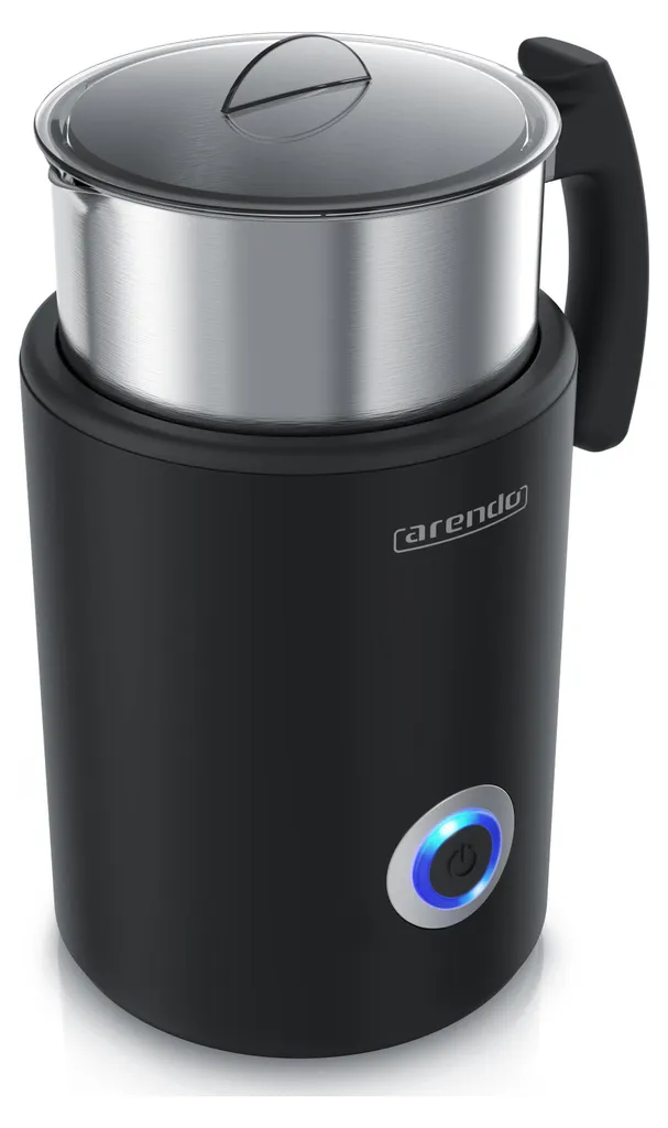 Arendo montalatte elettrico a induzione 3in1, schiuma calda e fredda, 400ml, acciaio inox, latte art, latte, 500 W, lavabile in lavastoviglie, latte, latte d'avena, cacao, scala di riempimento, elettrico