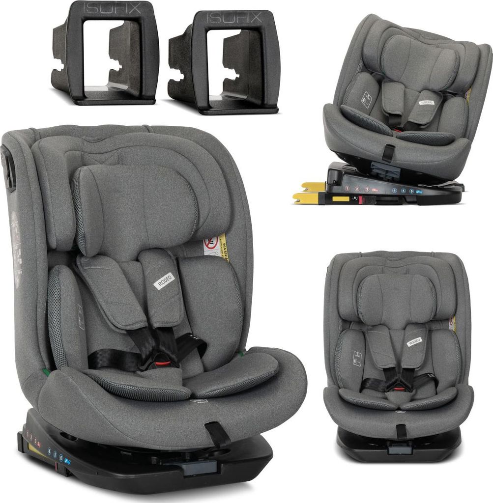 Lorelli Rodeo i-Size Kindersitz 40–150 cm 360° drehbar ISOFIX+Top Tether RWF 40–105 Fahrzeuggurt 100–150 EPS