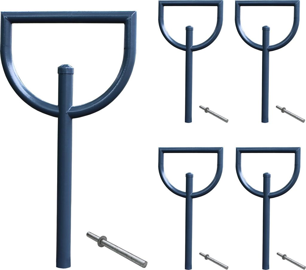 5 x Fahrradanlehnbügel 118 x 56 cm Stahl Ø 60 mm zum Einbetonieren Fahrradständer Parker Anthrazit Typ D