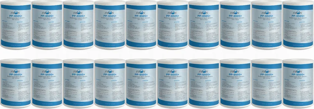 Filtre à Sédiments 5 Microns pour Protection du Réseau d'Eau 5 Pouces 20 Pcs