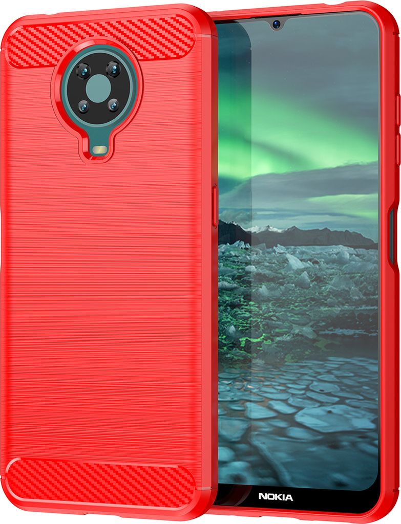 Nokia G10 / G20 Hülle, Carbon-Faser TPU Silikon Stoßfest Produktbild 