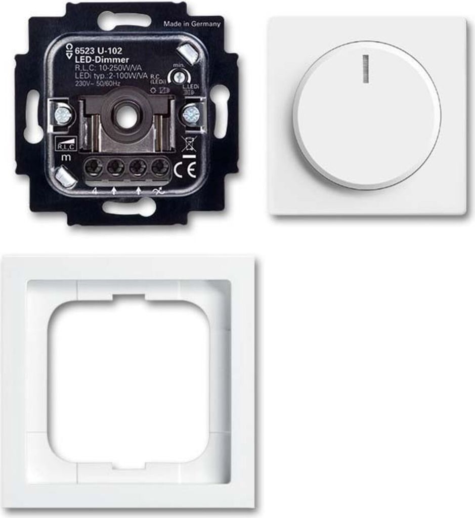 BJ 6523 UJ-84-102 Busch-Drehdimmer studioweiß Busch-Dimmer Produktbild 