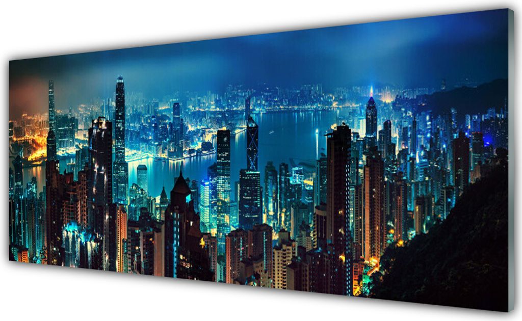 Acrylglasbilder 125x50 Wandbild Druck Stadt Gebäude