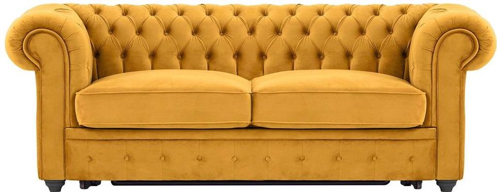 3-Sitzer Chesterfield Max Borneo Schlafsofa-Velluto 8-black