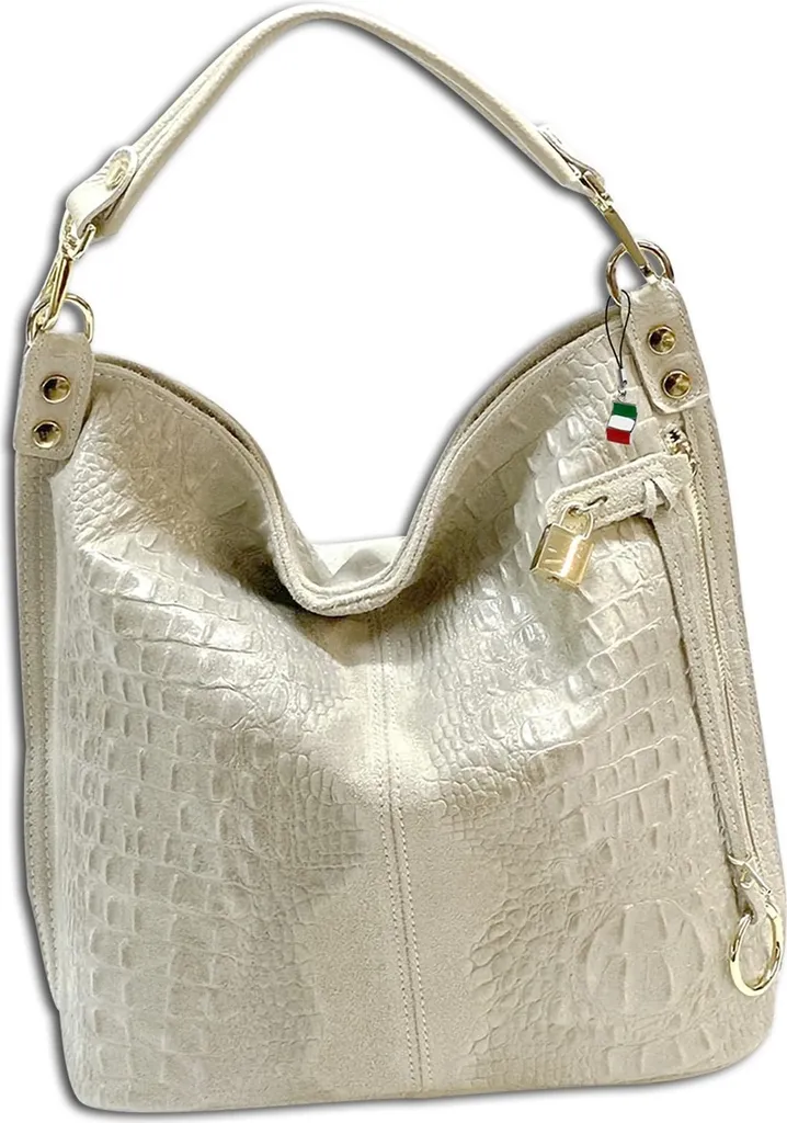 Borsa in Pelle Florence OTF162I Beige - Shopper Artigianale Firenze