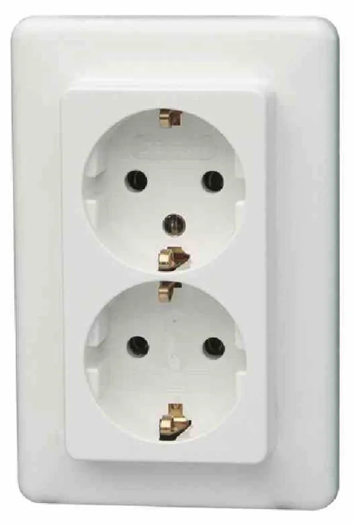 KOPP SB Prise double 2f arkws mt UP IP20 m.erh.BS pour encastrement