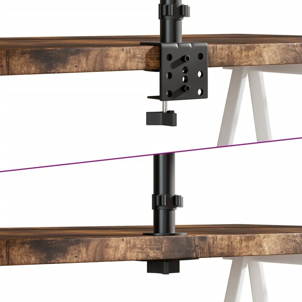 vidaXL Support de table pour 2 écrans Noir en Acier VESA 75/100 mm - 7