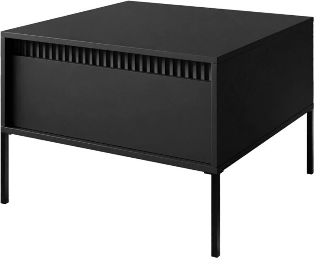 YASUMI Couchtisch mit Schublade – Schwarz / Schwarz matt