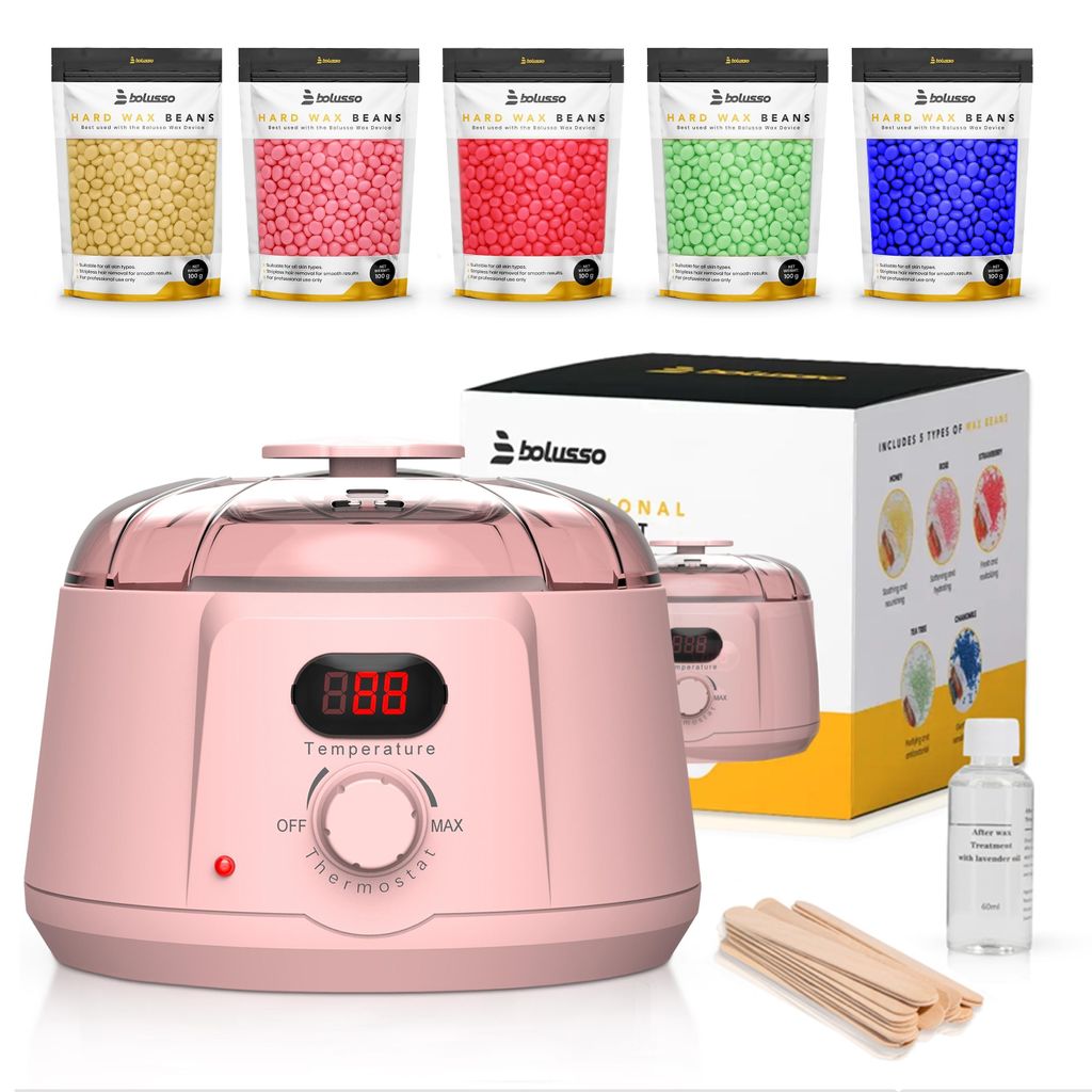 Bolusso Rosa Wachsgerät 500g Wachsperlen – Professioneller Produktbild 