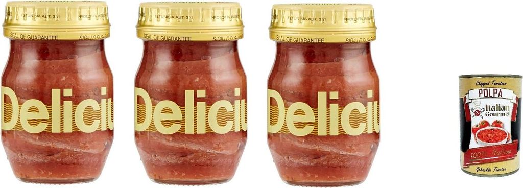 3x Delicius Filetti di Alici in olio di oliva Sardellenfilets in Olivenöl 90gr+ Italian Gourmet polpa 400g