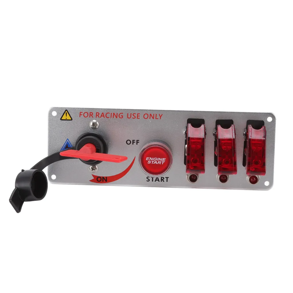 Panneau de commande d'allumage racing à bascule LED 12V universel