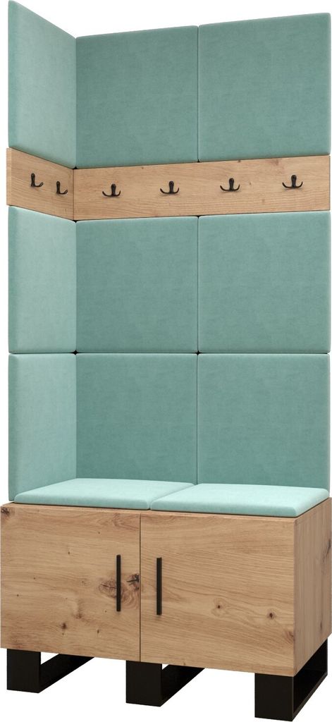 Garderobe ARTIN Set 11 mit gepolsterten Paneelen Industrial Design