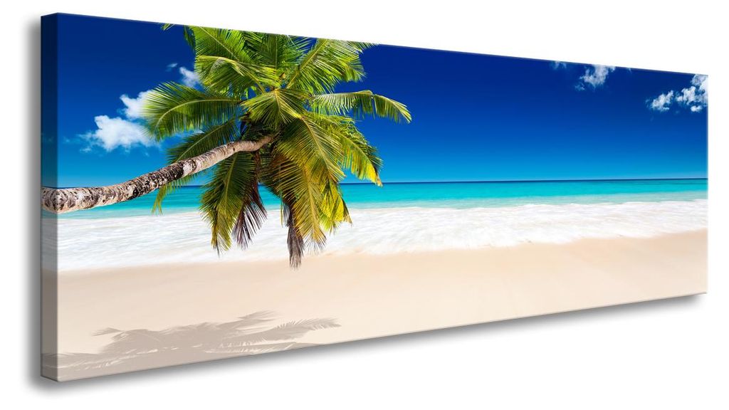 5731 Tropischer Strand Leinwandbild 120x40 cm Produktbild 