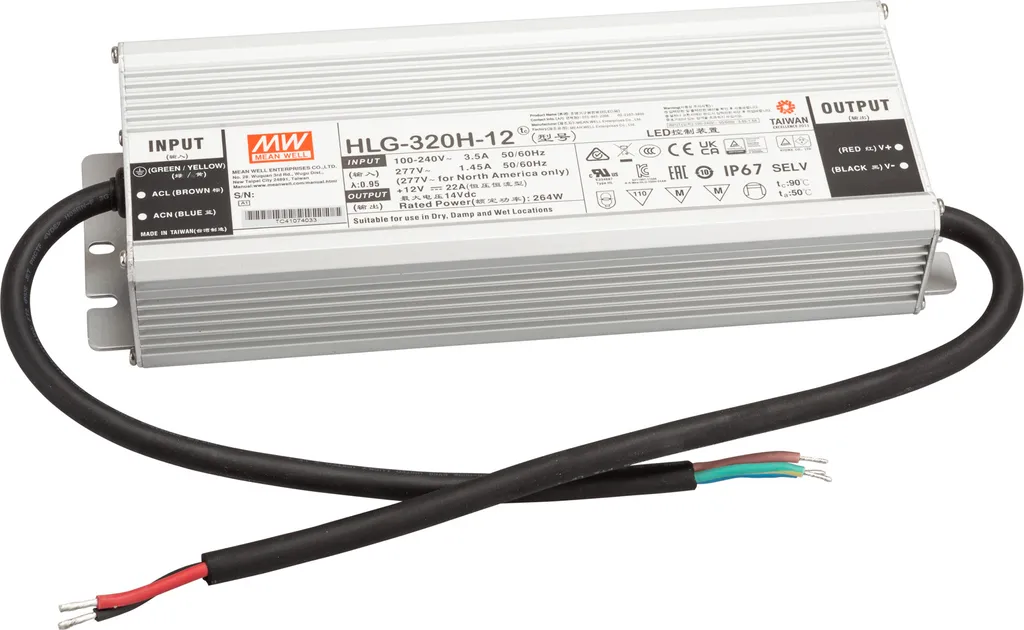 Driver LED Extérieur 12V 264W pour Enseignes et Éclairage de Jardin