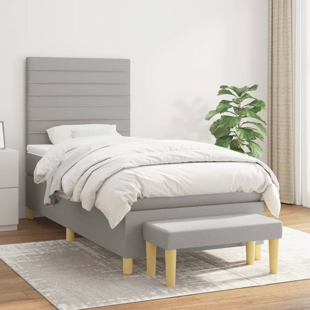 Maison Exclusive - Boxspringbett mit Matratze Hellgrau 80x200 cm Stoff