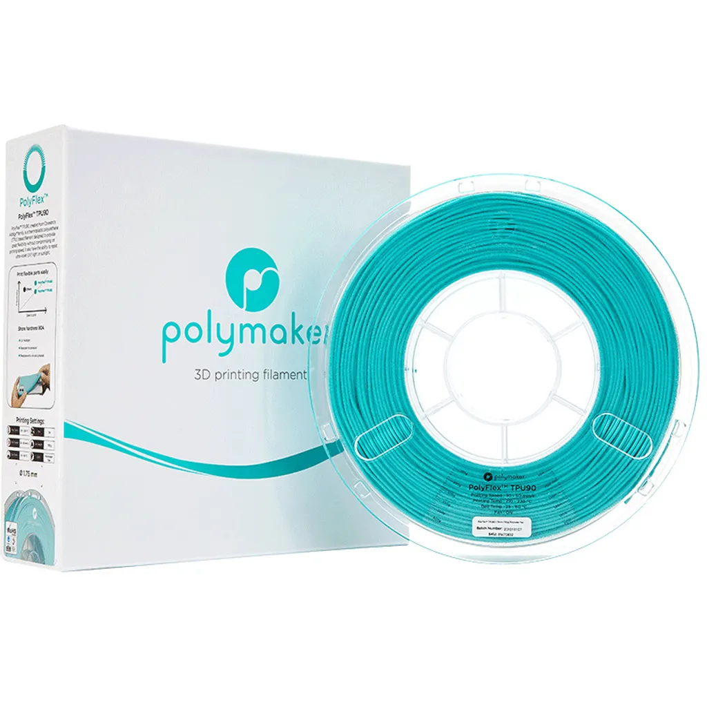Filament Polymaker PolyFlex TPU-90A 1.75mm Teal 750g pour Impression 3D