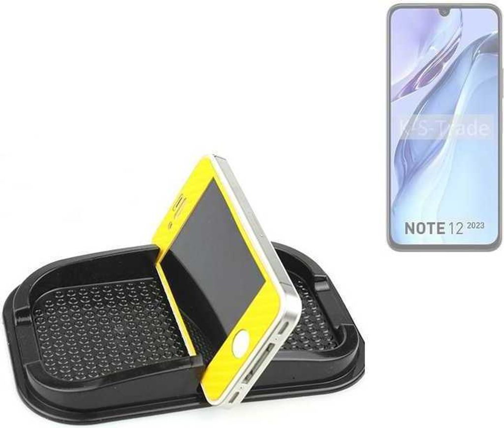 K-S-Trade Auto Anti Rutsch Matte Smartphone-Halter kompatibel mit Infinix Note 12 2023 Haft Pad Armaturenbrett Handy-Halterung Silikon