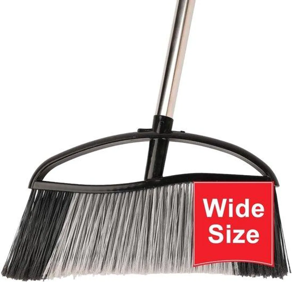 Balai de terrasse d'angle noir 40 cm pour nettoyage jardin extérieur