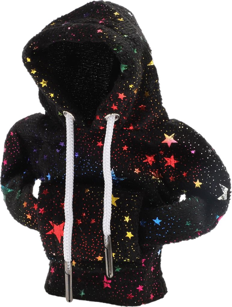 Universaler Schaltknaufbezug mit reflektierendem Sternenmuster für Schaltkulisse Schalthebelknaufbezug für Auto Wohnmobil LKW SUV Stoff Schwarz