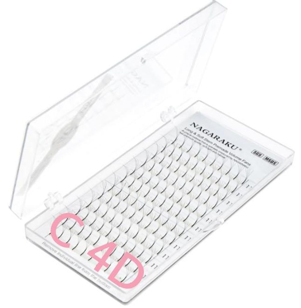 NAGARAKU Wimpern Fertigwimpern 4D TUFTS 120Stk C 0,07 15mm