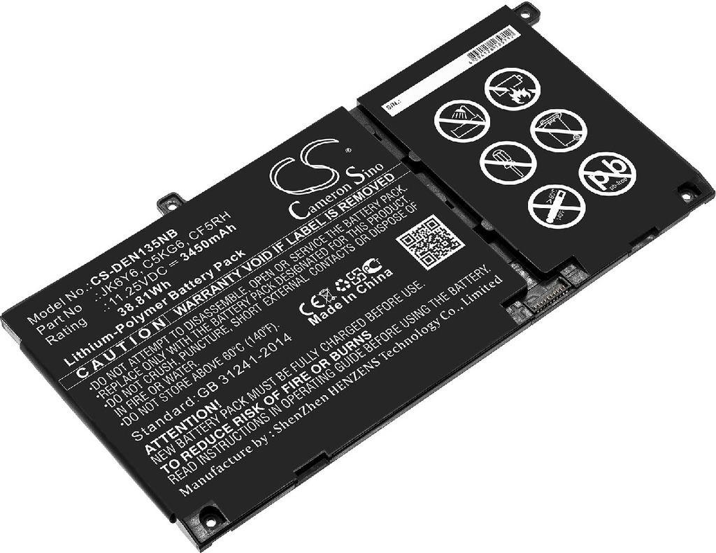 Akku für Dell C5KG6 Li-Ion 11,25 Volt 3450 mAh schwarz.