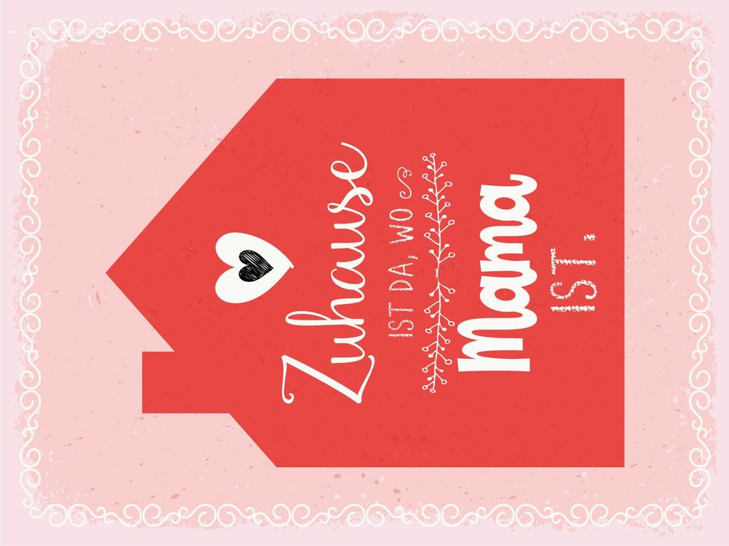 vianmo Holzschild 40x30 cm Zuhause ist da wo Mama ist Deko Schild