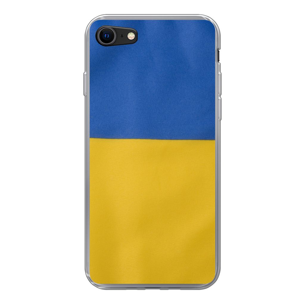 MuchoWow Handyhülle Schutzhülle Hülle für iPhone SE 2022 Nahaufnahme der Flagge der Ukraine Silikon Softcase Handy Hülle - Schutzhülle