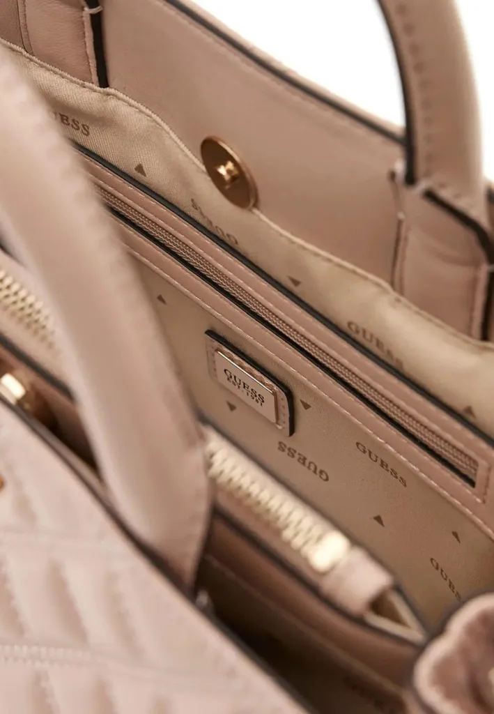 Sac Guess Spark Micro Mini Light Beige en Cuir Synthétique Texturé