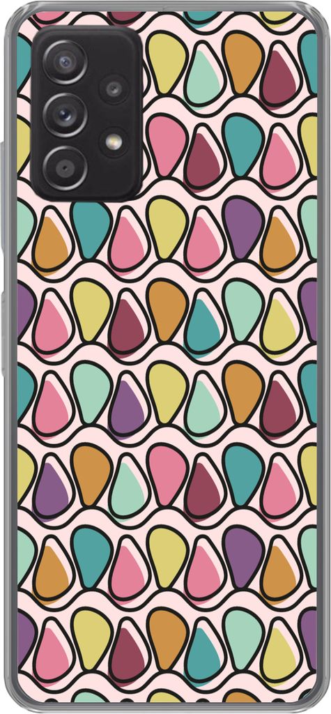 MuchoWow Handyhülle Schutzhülle Hülle für Telefoonhoesje Samsung Galaxy A53 5G Muster - Oval - Pastell Silikon Softcase Handy Hülle - Hardcover