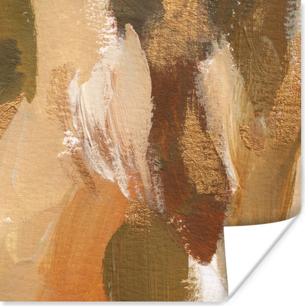 MuchoWow Poster Farbe - Gold - Herbst 30x30 cm - Wandposter - Printing