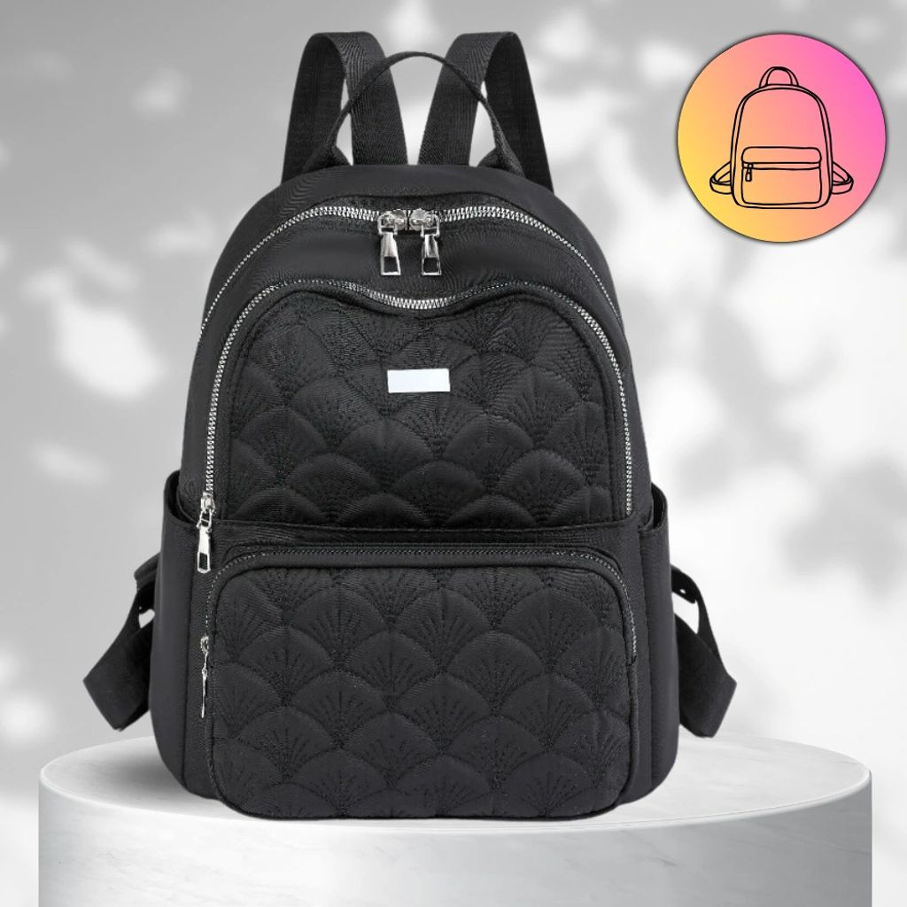 Camerazar Élégant sac à dos matelassé pour femmes, noir et Image du produit 