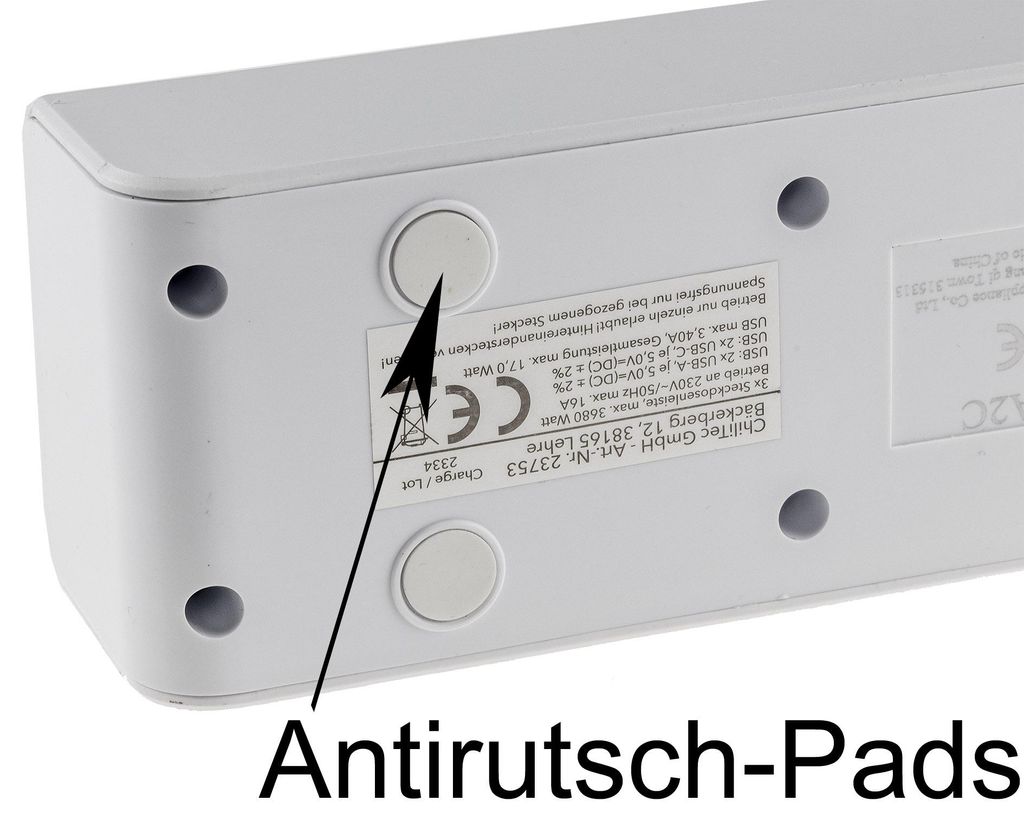 CHILITEC Steckdosenleiste, 5-fach, USB-A+C, 1,5 m Produktbild 