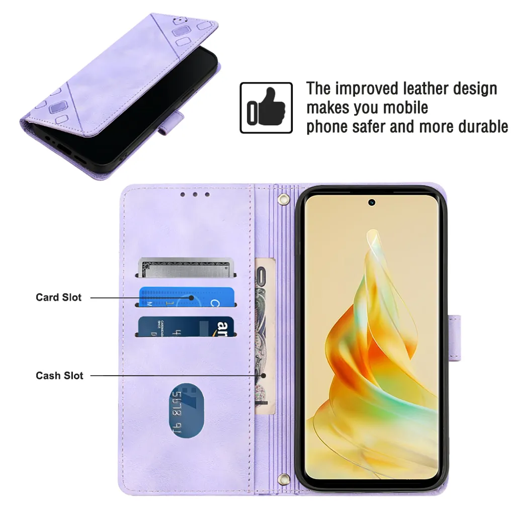 Cover per OPPO Reno8 T 5G Viola: Protezione Bimbi e Funzione Stand Video - 4