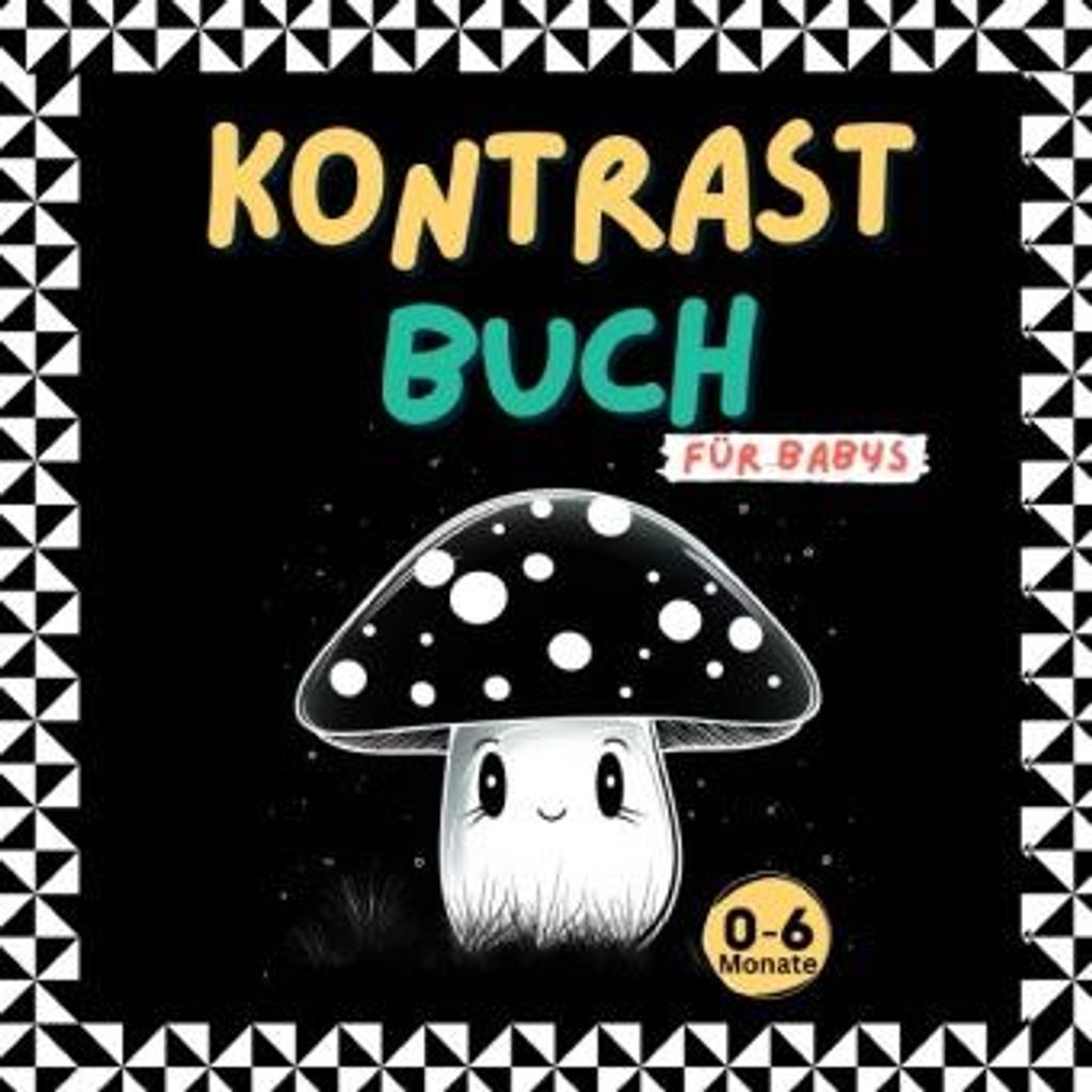 Kontrastbuch für Babys 0-6 Monate, Visuelle Förderung, Montessori, 20,5x20,5cm