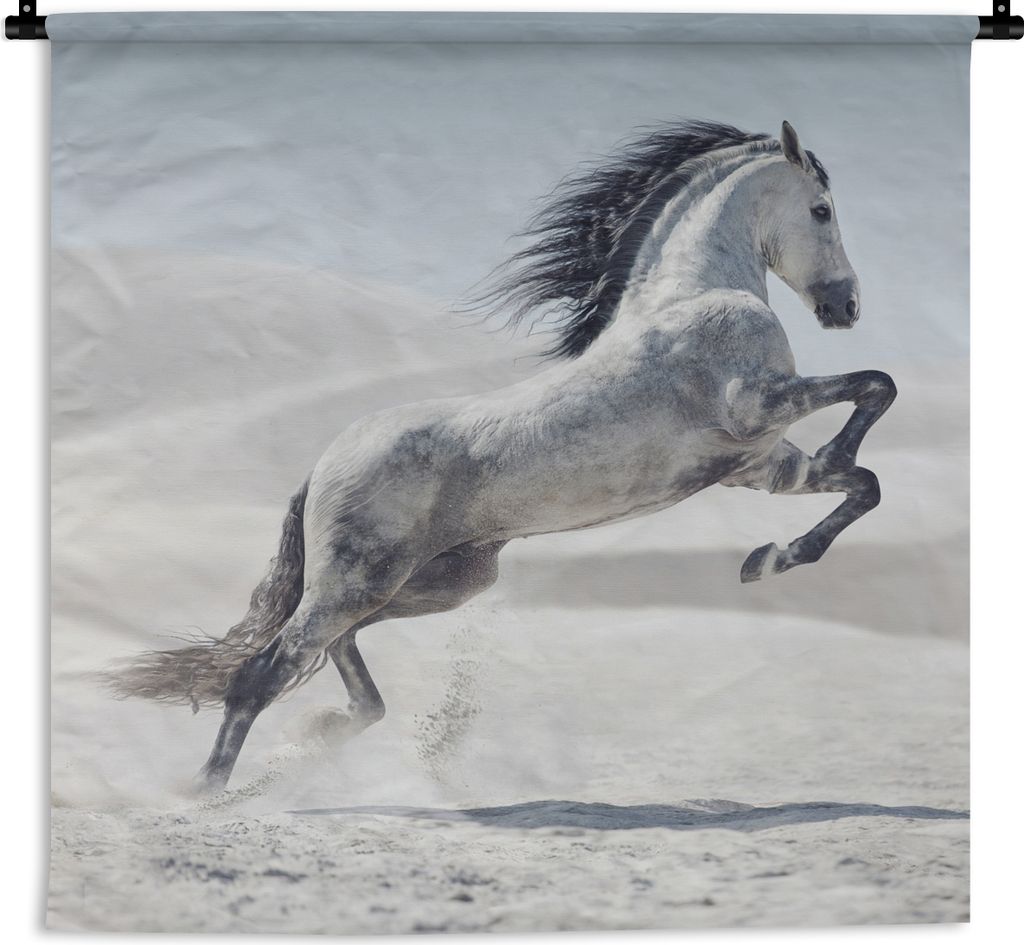 MuchoWow Wandteppich Wandbehang Pferd - Tiere - Sand - Natur 120x120 cm Tapisserie Dekoration Wandtuch - Modern - Baumwollgewebe