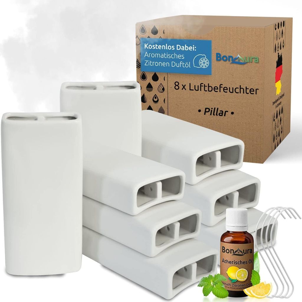 8x BonAura Luftbefeuchter Heizung Keramik I 8 Haken & 2x Produktbild 6