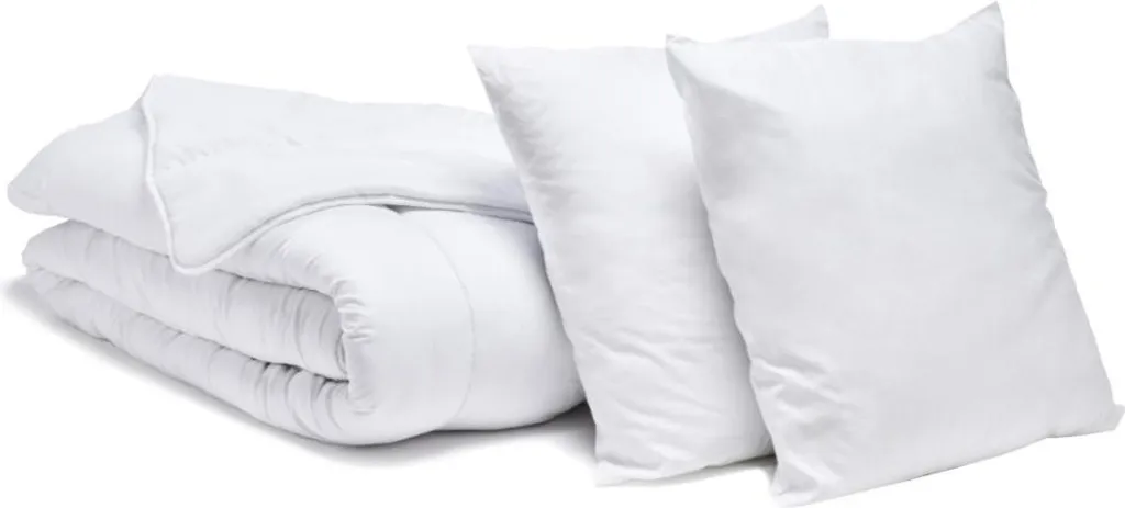 Pack Éco Bleu Câlin Couette Tempérée 220x240 et 2 Oreillers 60x60 cm