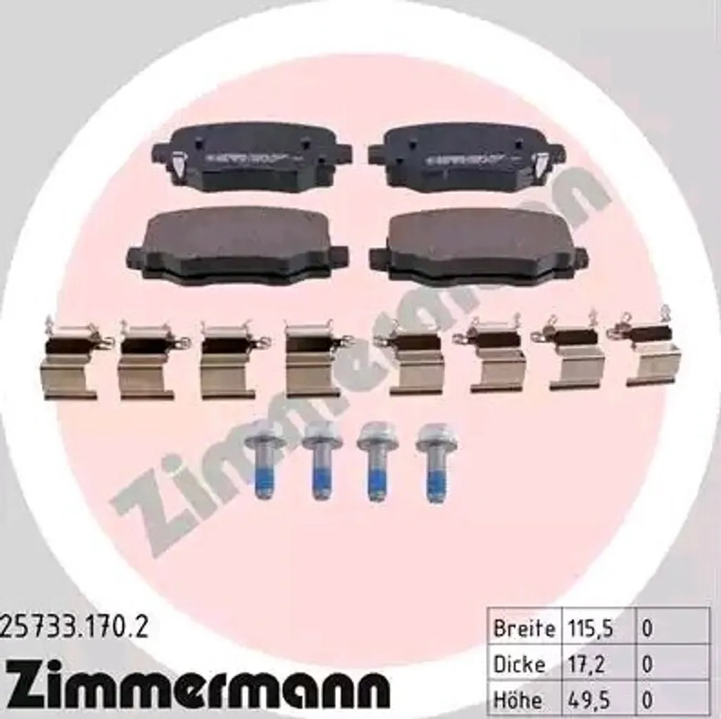Fin des bruits de freinage : Plaquettes Zimmermann 25733.170.2 Fiat 500X